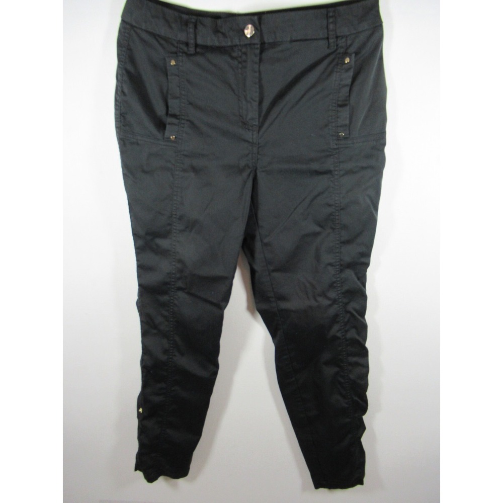 Chico's Luxe Utility Convertible Ankle Pants Women Size 4 Black